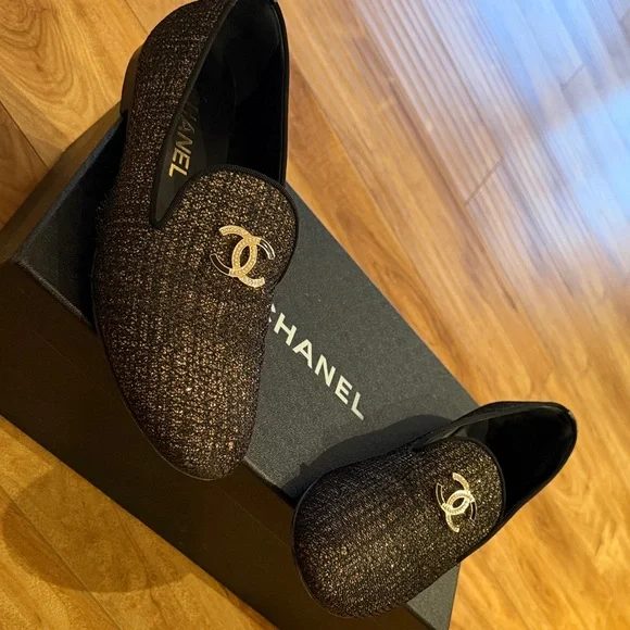 Chanel Glitter Loafers